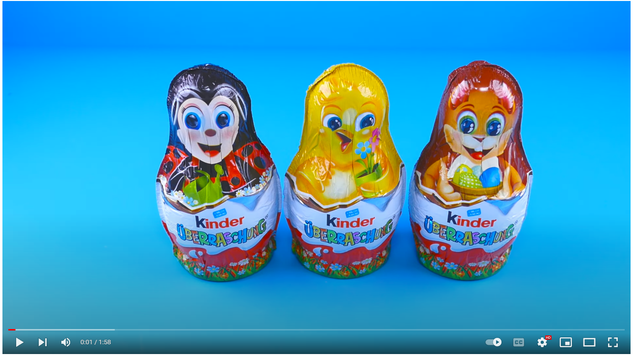 a frame from kinder surprise unpacking youtube video
